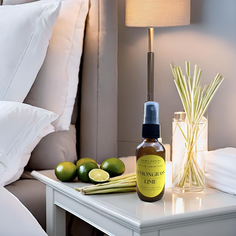 Lemongrass and Lime Pillow/Linen/Body Spray Lavender Farm in Ellicott City, MD | All Natural | 2oz Amber Bottle