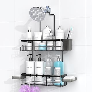 AKTECKE Shower Caddy Hanging Bathroom Organizer: Rustproof Shelf for Inside Shower - No Drilling Racks Over Showerhead - Bath Shelves for Shampoo Soap