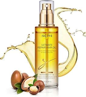Hair Oil Spray Argan Oil of Morocco for Hair Healing Cold-Pressed Moroccan Argan Oil Serum Mist for Dry Damaged Frizzy Curly Hair Nourishing Treatment Heat Protector 80ml/2.7 fl.oz