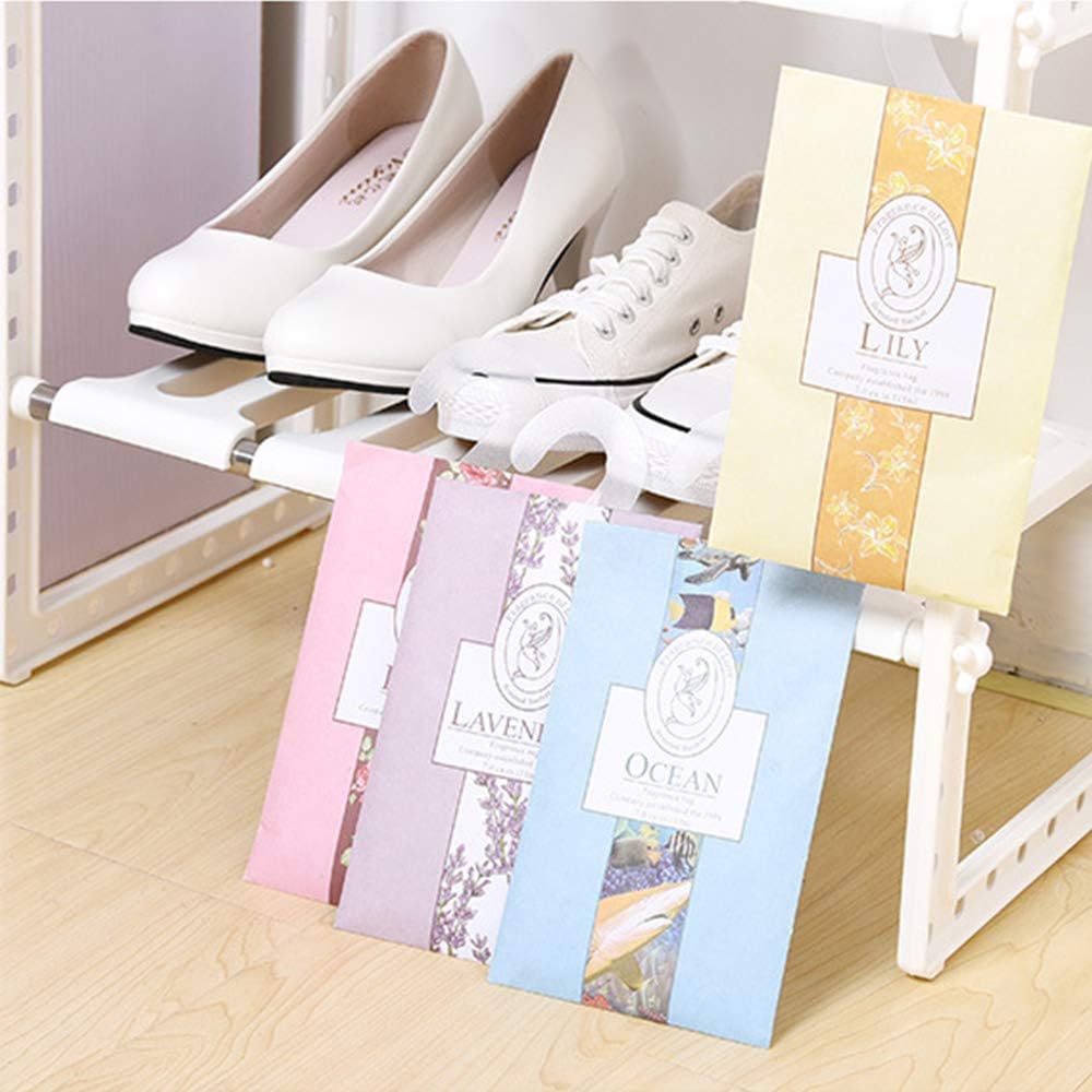 20 Pack Air Freshner Deodorizer Flower Scented Sachets Bags for Drawer and Closet with Hanger