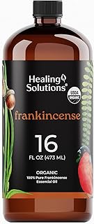 Healing Solutions Organic Frankincense Essential Oil - 16oz, 100% Pure, Therapeutic Grade for Aromatherapy, Diffuser, Relaxation