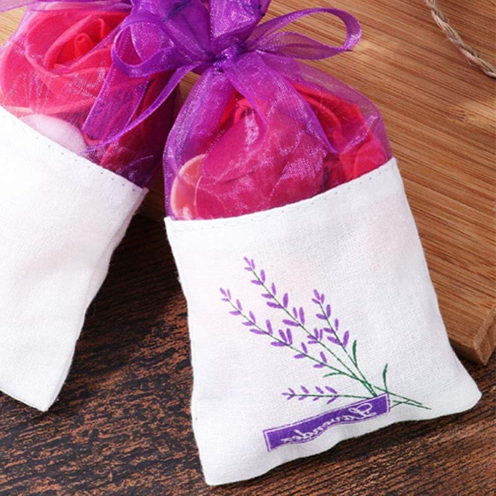 Sachet Empty Bags Mesh Lavender Sachets Linen Organza Gauze favor Bags Sacks for Lavender, Spice and Herbs (12 Purple Drawstring Bags)