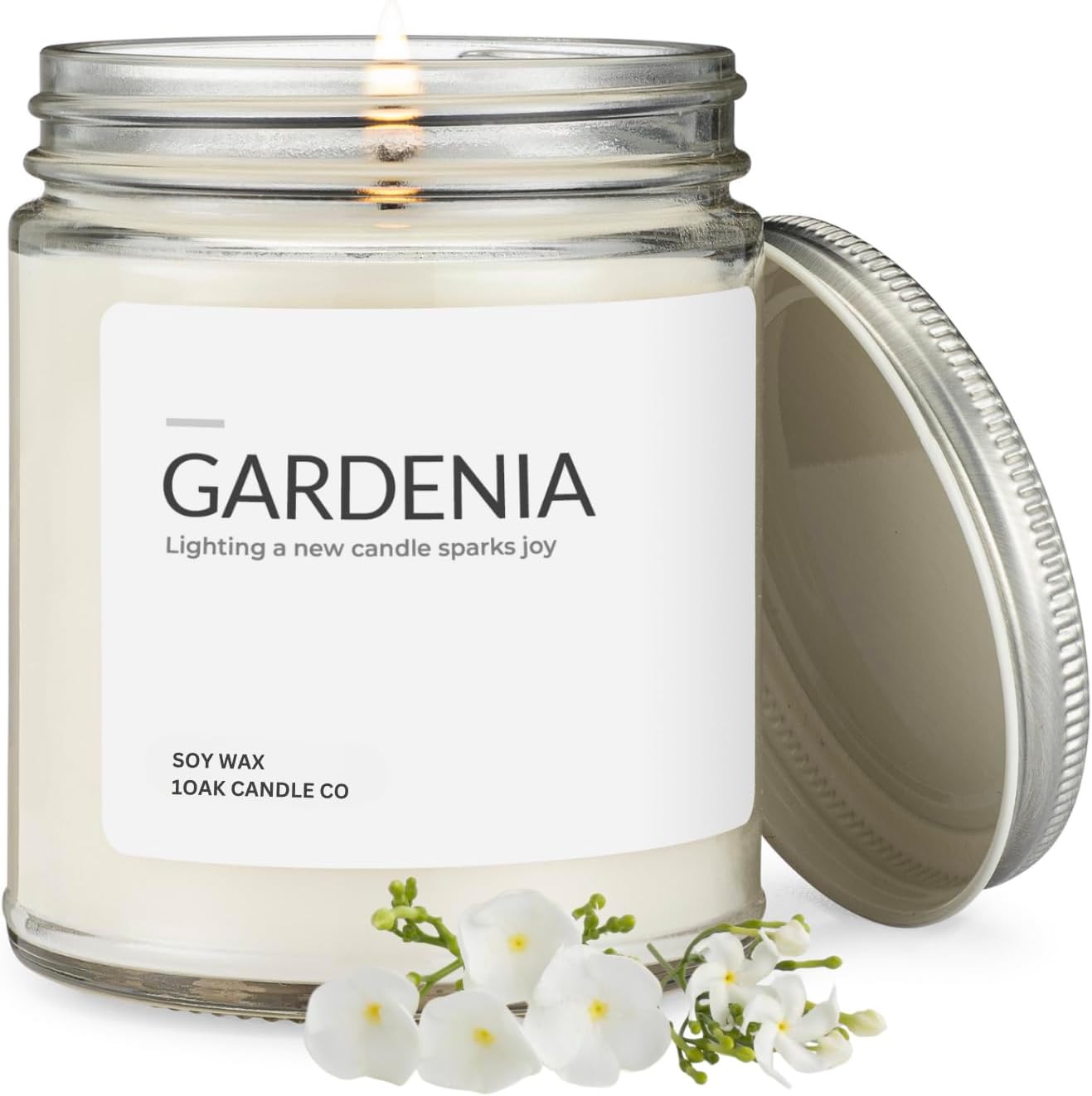 1OAK Gardenia Candle - Soy Wax Scented Candles - Long Burning Premium Hand-Poured (7oz.)