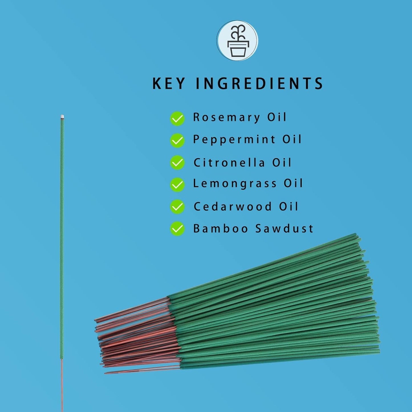 120 PCS Mosquito Repellent Incense Sticks Outdoor Patio - DEET Free - Lemongrass Oil - Natural Citronella Incense Sticks for Camping, Patio, Hiking,etc