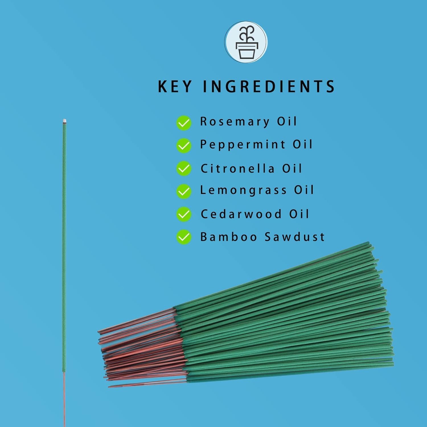 120 PCS Mosquito Repellent Incense Sticks Outdoor Patio - DEET Free - Lemongrass Oil - Natural Citronella Incense Sticks for Camping, Patio, Hiking,etc