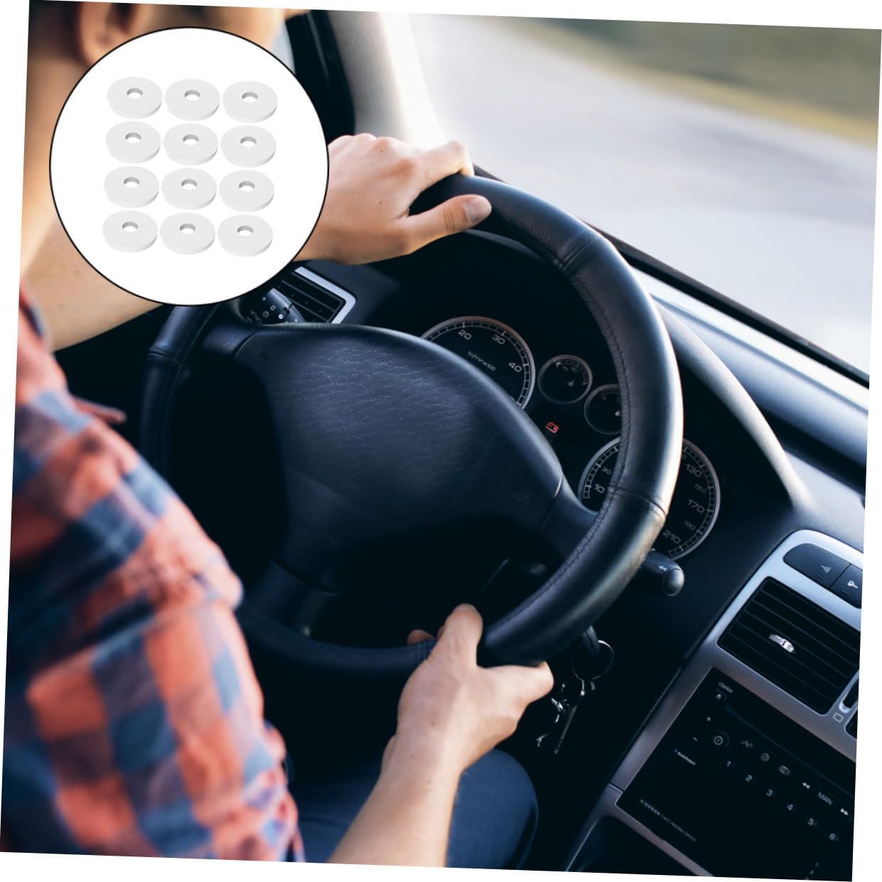 Healifty 12Pcs Hollow Round Aromatherapy Refill Pads for Car Diffuser Mixed Scents 1.65In Car Air Freshener Replacement for Home Auto Relaxing Environment