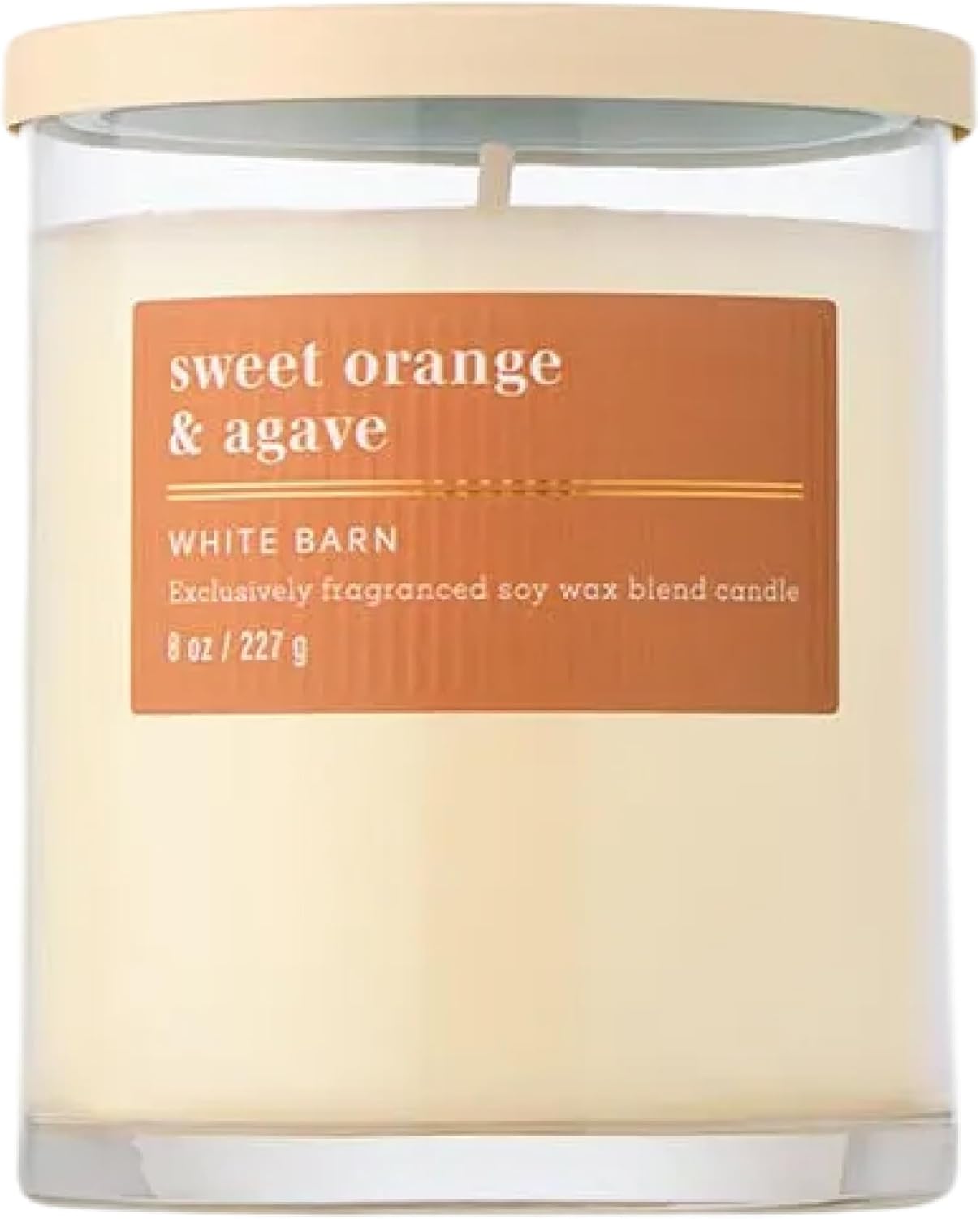 Bath & Body Works Single Wick Candle, Sweet Orange & Agave Candle, Long-Lasting Burn Up to 45 Hours, Exclusively Fragranced Soy Wax Blend, 8 oz - 1 Pack
