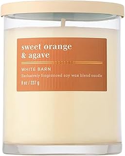 Bath & Body Works Single Wick Candle, Sweet Orange & Agave Candle, Long-Lasting Burn Up to 45 Hours, Exclusively Fragranced Soy Wax Blend, 8 oz - 1 Pack