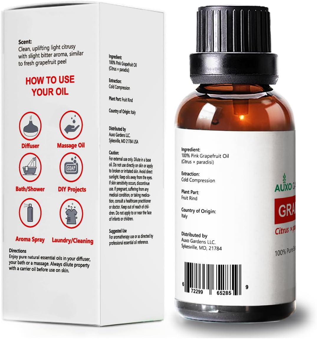 Grapefruit Essential Oil 1 oz (30ml) - 100% Pure and Undiluted Therapeutic Grade Italian Grapefruit Oil