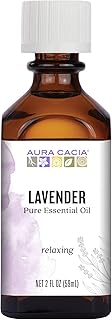 Aura Cacia Lavender Essential Oil, 100% Pure Lavandula Angustifolia Oil - Aromatherapy for Diffusers, Body Care, Skincare, Custom Blends | 2 Fl Oz (Pack of 1)