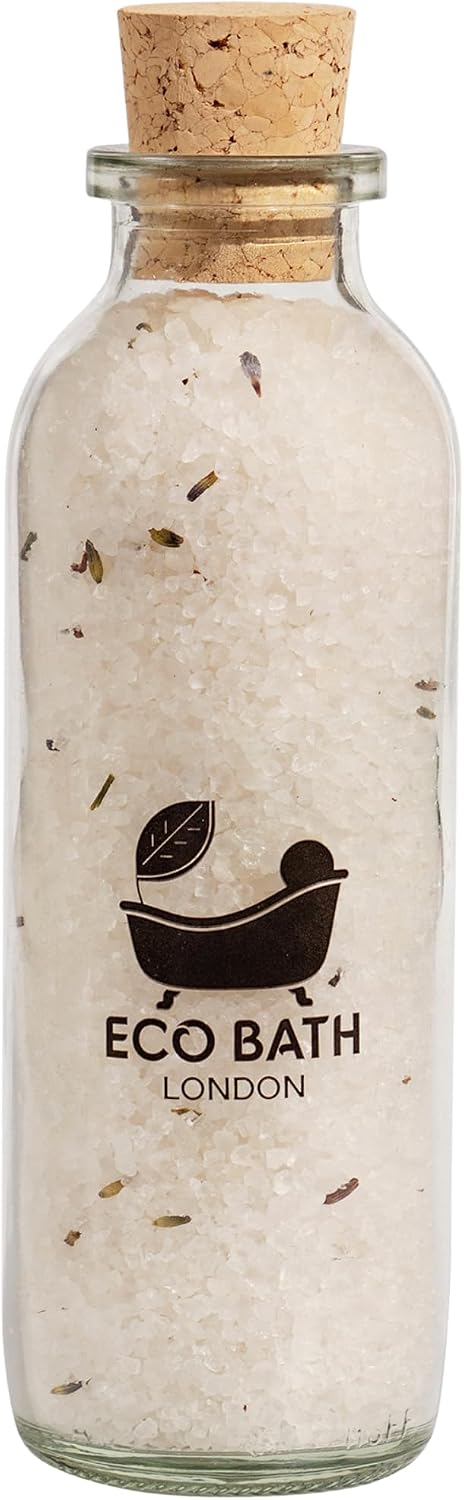 Eco Bath London Dead Sea Salt Bath Soak - Lavender, Mineral Rich Magnesium and Relaxation - 10.6 oz - 100% Natural, Relaxing Spa Bath Soak for Stress Relief, Self Care Gift for Women and Men