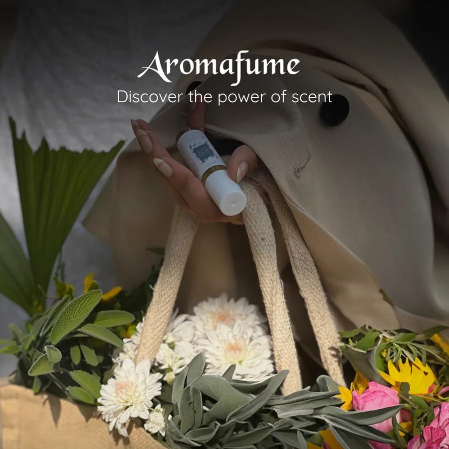 White Sage & Lavender Essential Oil Roll-On Blend by Aromafume | 10ml/0.33 fl oz | Aromatherapy Oil for Cleansing Negative Energy & Protection | Ethically sourced | Sage Oil for Smokeless Smudging