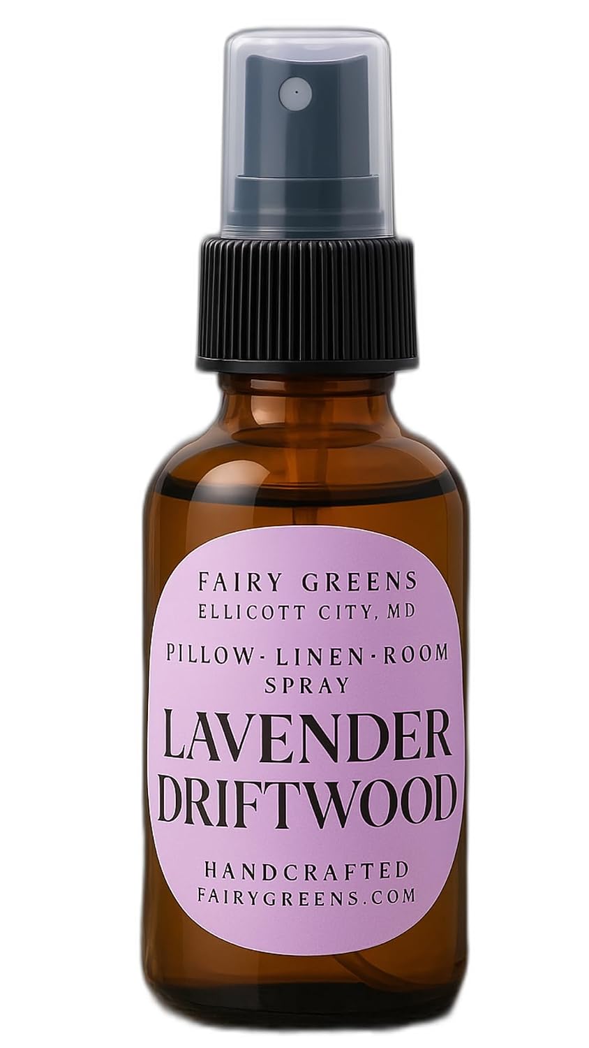 Lavender Driftwood Pillow Spray by Fairy Greens L Farm | Natural Room & Linen Spray for Better Sleep | Calming Aromatherapy Room Spray with Essential Oils | Pillow Spray | 2ozBottle