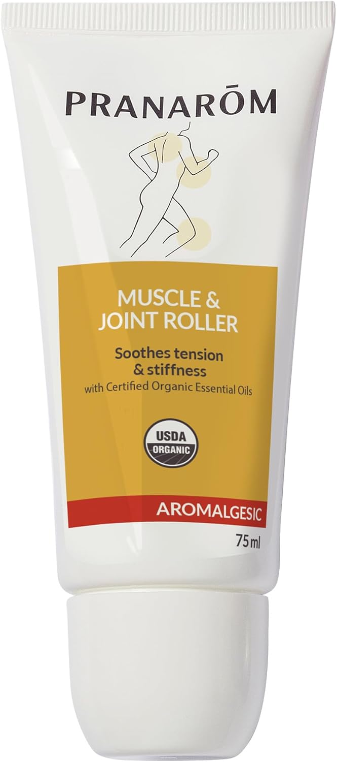 Pranarom - Aromalgesic Muscle & Joint Roller 75ml - Active Individuals- Tri-Roller Applicator, Essential Oil Blend, Organic Non-Greasy Formula, Relaxation, Meditation
