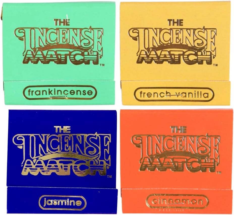 The Incense Match Assorted 4 Pack (Randomly Picked) Scented Bathroom Matches | Eliminates Bathroom Odors | Pleasant Incense | Stocking Stuffer | Unique Gift Idea