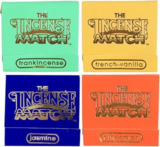 The Incense Match Assorted 4 Pack (Randomly Picked) Scented Bathroom Matches | Eliminates Bathroom Odors | Pleasant Incense | Stocking Stuffer | Unique Gift Idea