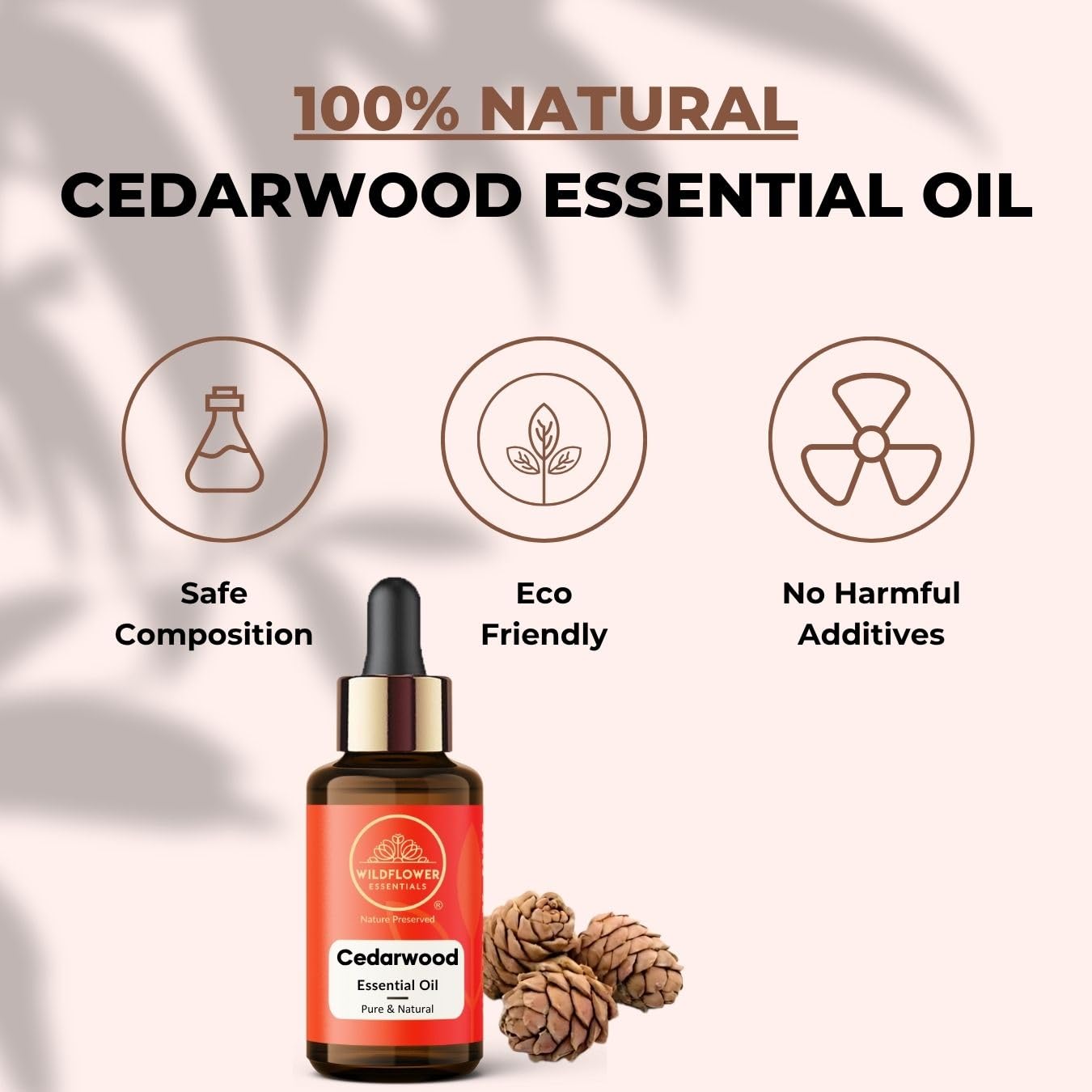 Cedarwood Essential Oil (Cedrus deodara) 100% Natural Steam Distilled Oil For Face, Skin, Hair, Body | with Glass Dropper 1.01 Fl Oz (30ml)