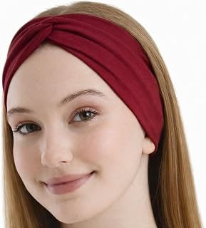 Wide Headbands for Women – Soft Cotton Twist Headband, 3.95" Extra Wide, Non Slip Workout Yoga Hair Band – One Size