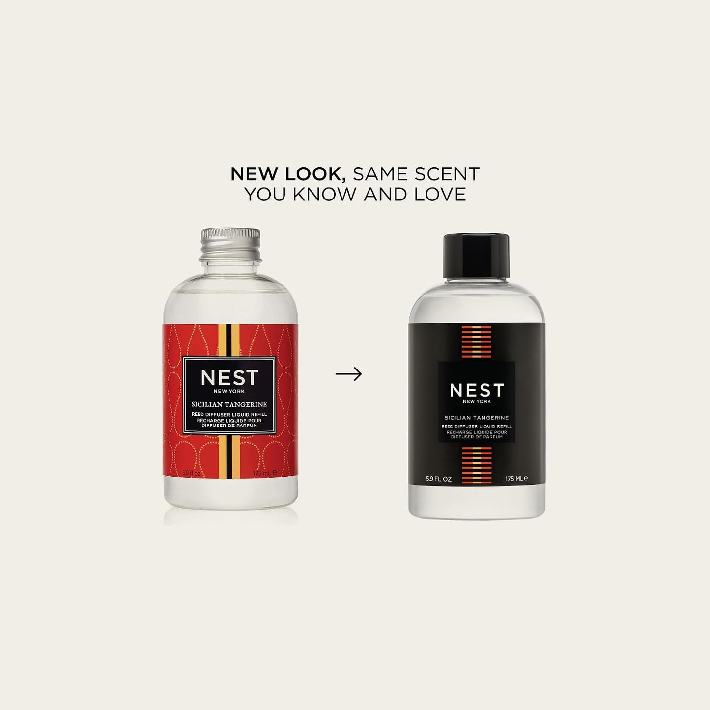 NEST New York Reed Diffuser Liquid Refill, Sicilian Tangerine - 5.9 fl oz - Fragrance for Up to 90 Days - Flame Free
