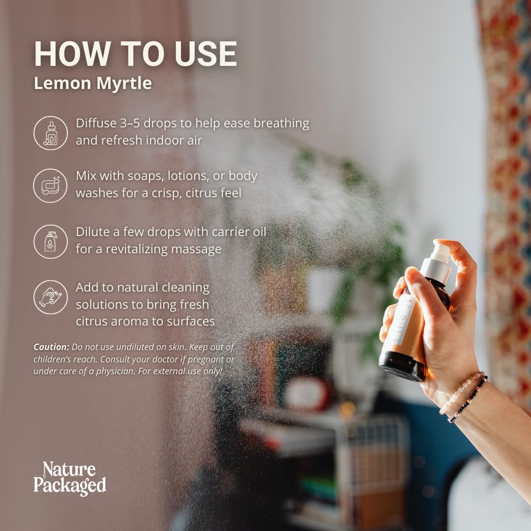 Lemon Myrtle Essential Oil - Experience an Invigorating, Fresh Citrus Aroma - Pure, Undiluted Therapeutic Grade Essential Oil - 2lbs