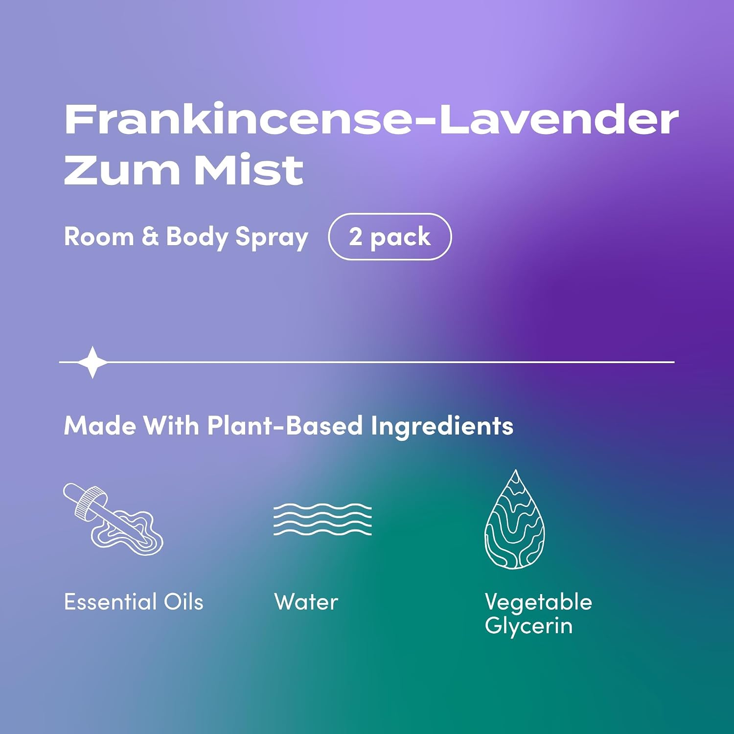 Indigo Wild Zum Mist Room & Body Spray - Aromatherapy Essential Oil Spray - Natural Body Mist & Room Spray - Frankincense-Lavender Scent - 4 fl oz (2 Pack)