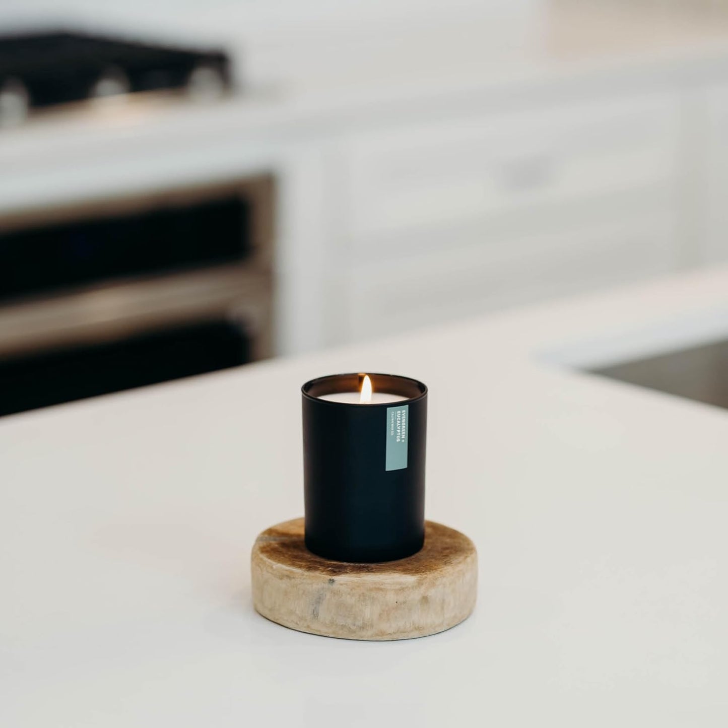 Calyan Wax Co. Evergreen & Eucalyptus Scented Candle - 75 Hour Burn - Luxury Clean Soy Wax Candles - Long Lasting Black Tumbler Jar Candle for Home - 10.2oz
