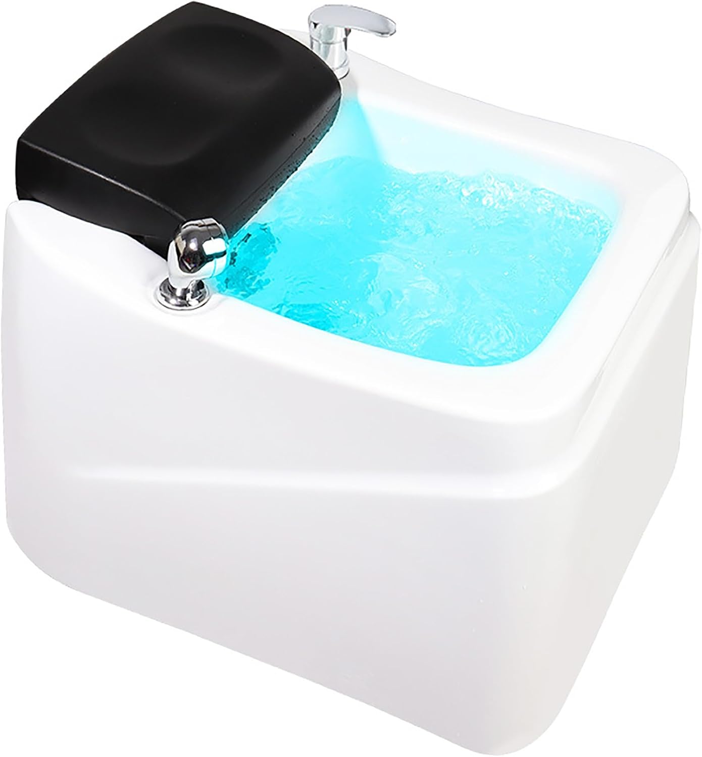 Relaxing Foot Spa Massager with Heat and Bubbles,Acrylic Pedicure Bath with Massaging Tools for Home Salon