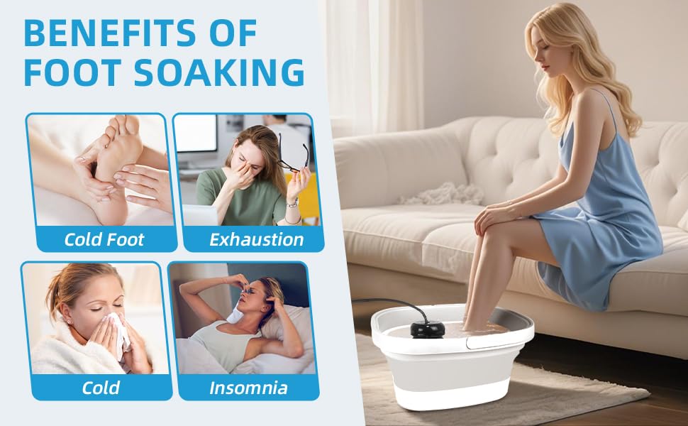 Ionic Foot Bath Detox Machine, Ionic Foot Spa to Remove Toxins with 2 Arrays, 80 Disposable Foot Bath Liners, Detoxification Sea Salt, Folding Bathtub, Gift for Women & Men