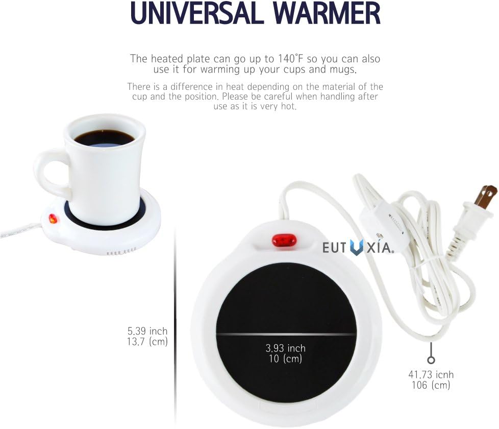 Candle Warmer for Home & Office, Set of 2, Great for Warming Up Cups, Coffee Mugs & Beverages on Desks Tables & Countertops. Electric Heated Plate Warms Quickly, Enjoy Hot Drinks on Cold Days