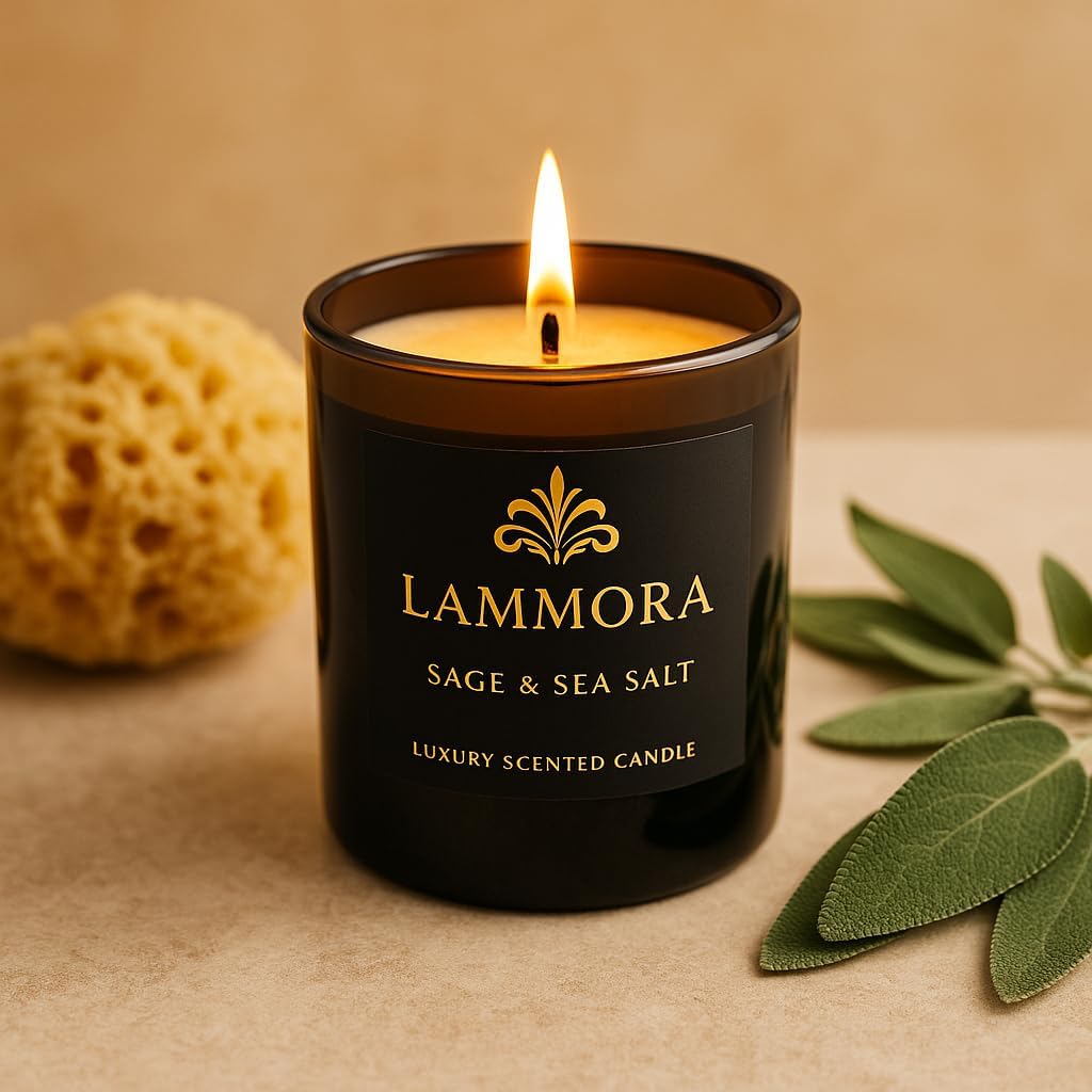Aromatherapy Candle Gift Set – 3 Scented Candles (English Pear & Freesia, Sage & Sea Salt, Bluebell) – Natural Soy Wax, Long‑Lasting 48Hr Burn, Elegant Gift Box