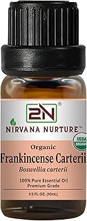 Frankincense Carterii Essential Oil, USDA Certified Organic, 100% Pure Undiluted, Aromatherapy Oil for Diffuser, Hair & Skin Care