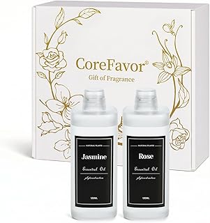 4.06 fl oz (120ml) Diffuser Oil for Home Fragrance Diffusers, Plant-Based & Alcohol-Free, Hotel Collection Essential Oil for Bedroom, Bathroom, Office, Car (Jasmine+Rose)
