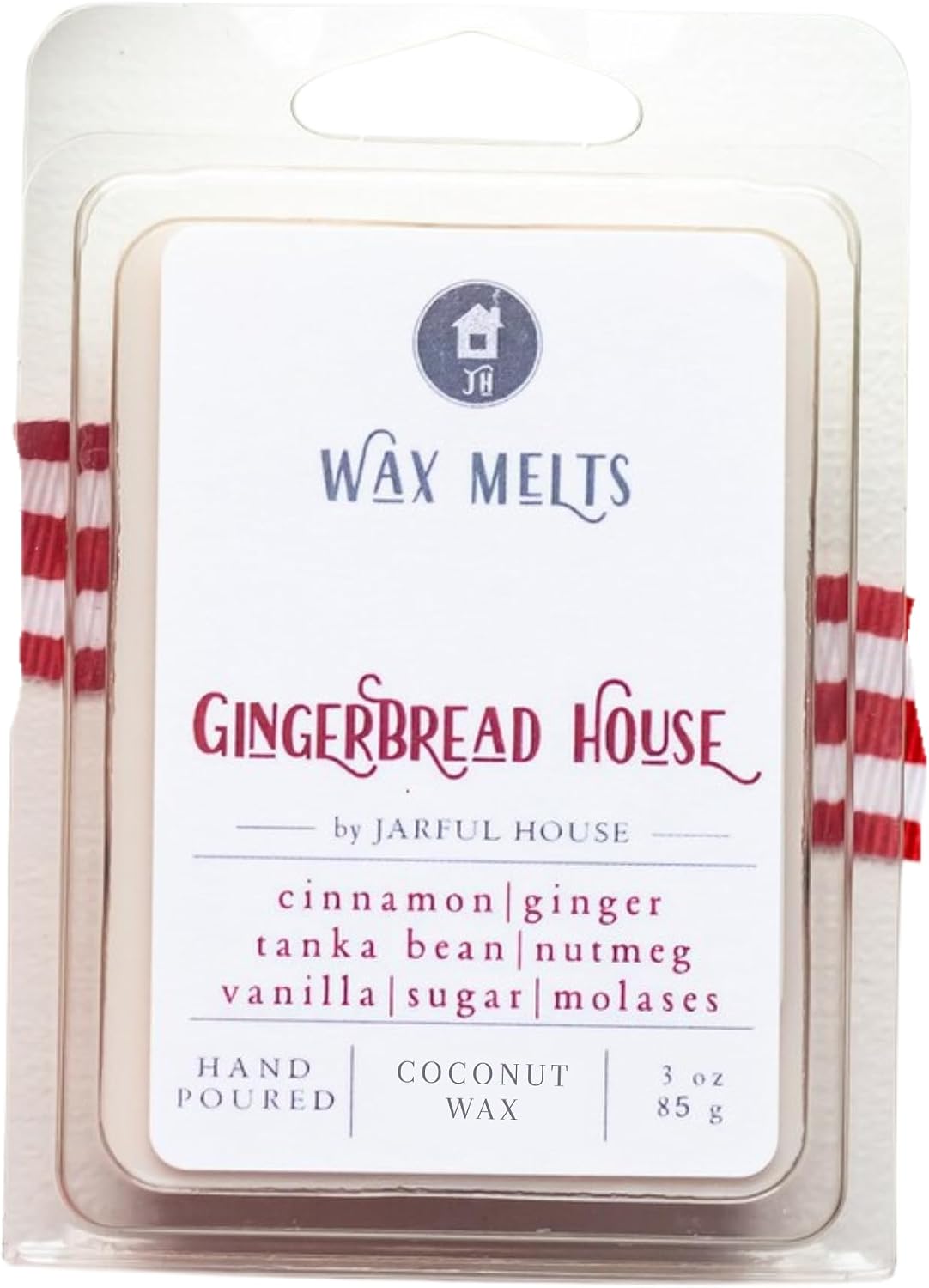 Gingerbread House Wax Melts – 3 oz Clamshell with 6 Cubes, Christmas Bakery Scent of Ginger, Cinnamon Nutmeg Vanilla, Nude with Copper Mica