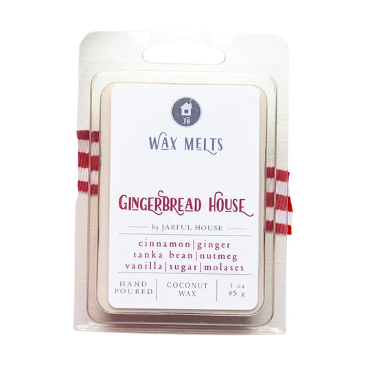 Gingerbread House Wax Melts – 3 oz Clamshell with 6 Cubes, Christmas Bakery Scent of Ginger, Cinnamon Nutmeg Vanilla, Nude