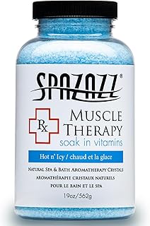 Spazazz Armotherapy Hot Tub Rx Muscle Therapy Natural Spa & Bath Salt Crystals 19oz- Hot 'N ICY - with Magnesium & Arnica - Safe for All Spa and Hot Tub Equipment