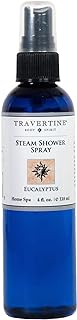 Travertine Spa Steam Shower Spray | Eucalyptus Shower Spray | Eucalyptus Oil Mist for Shower Aromatherapy | Sinus and Congestion Relief | Steam Room Spray | 100% Natural Eucalyptus Oil | 4 fl oz