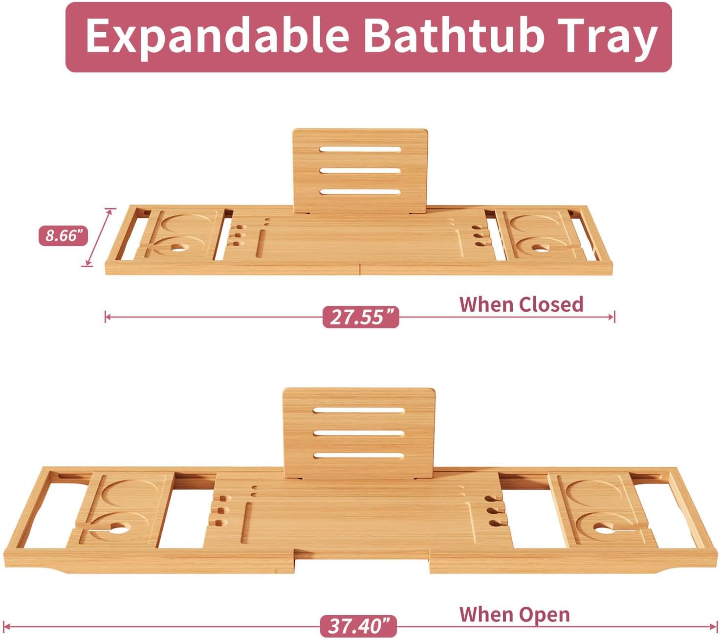 Bathtub Tray,Bath Tray for Tub,Bath Tub Tray Wood,Bath Caddy Tray for Bathtub,Bathtub Trays for Tub, As Gifts for Women Or House Warming Gifts New Home