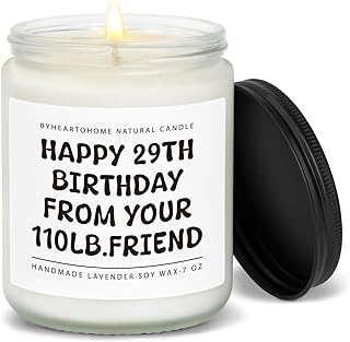 Best Friend Birthday Gifts for Woman Friendship,Funny Gifts for Women, Unique Happy Birthday Present for Women Bestie BFF Coworker Classmate - 7oz Natural Soy Wax Candle (from Your 110 Lb. Friend)