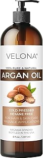 velona Argan Oil - 8 Fl Oz | 100% Pure and Natural | Morocco Oil | Skin, Body and Face Care | Nails Protector | Unrefined, Cold Pressed | Cap Kit
