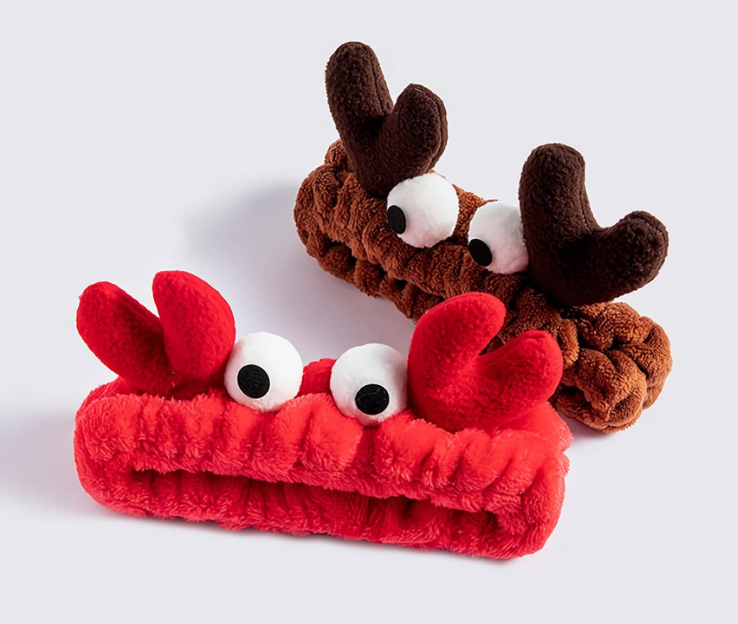 GK-O Creative Face Wash Hair Band Cartoon Crab Headband Womens (Red) | Cute cartoon crab shaped plush face wash hair band with funny eyes soft elastic head band spa makeup wrap for women