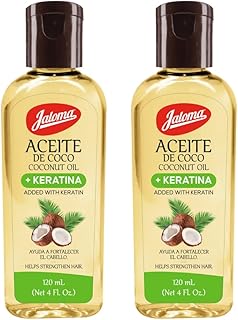 Jaloma Coconut Oil with Keratin to Help Strengthen Hair, 2 Pack, 4 Oz Each Bottle
