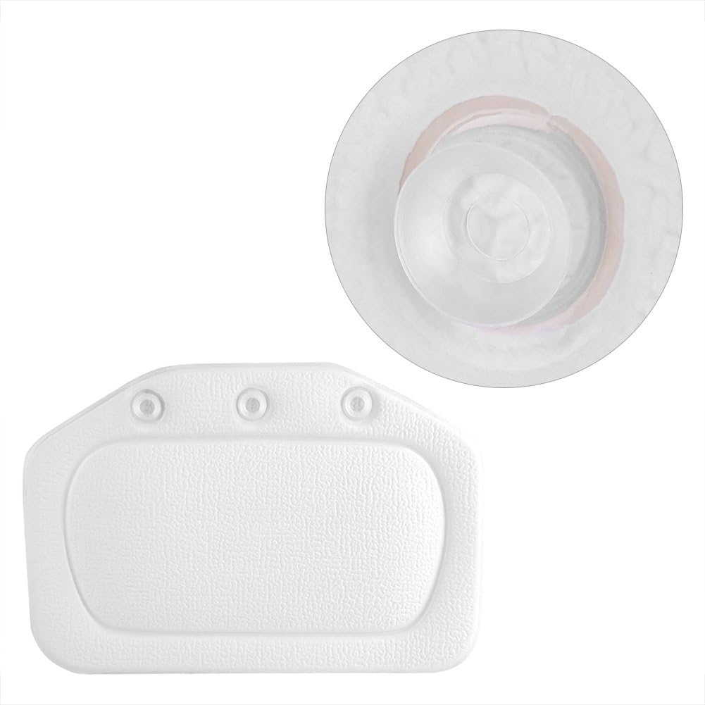 ZPSHYD Bathtub Pillow, Soft Foam Padded Spa Bath Pillow Tub Headrest Head Neck Back Cushion Bathroom for Bubble Soaking Bath (White)