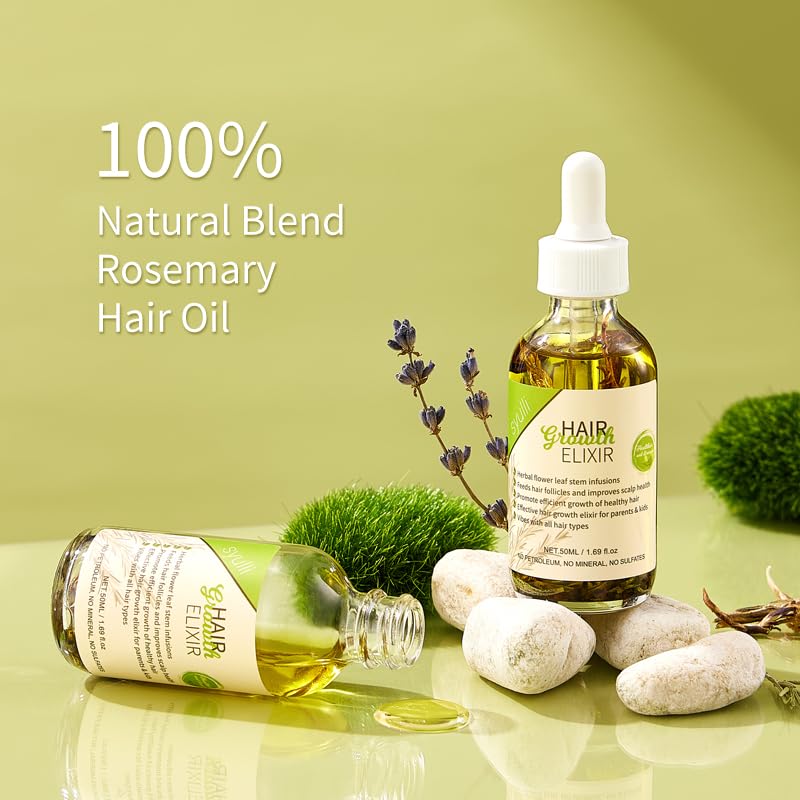 100% All Natural Rosemary + Herbs Scalp & Hair Strengthening Oil for All Hair Types, 50ml
