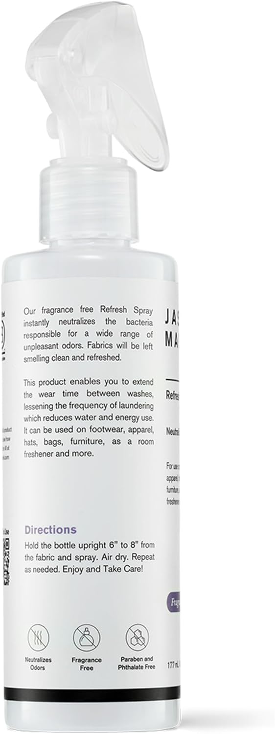 Jason Markk Refresh Spray, Odor Eliminator, Home, Carpet, Furniture, Clothing, and More, Safe and Gentle Deodorizer Formula, Unscented, 6oz