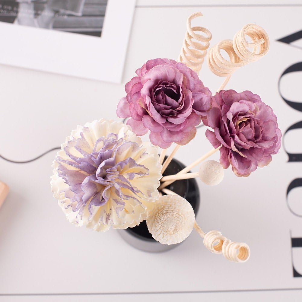 Diffuser Stick Set, 8 Pcs Rattan Flower Fragrance Diffuser Set, Fragrance Diffuser Replacement Rattan Sticks Home Decor