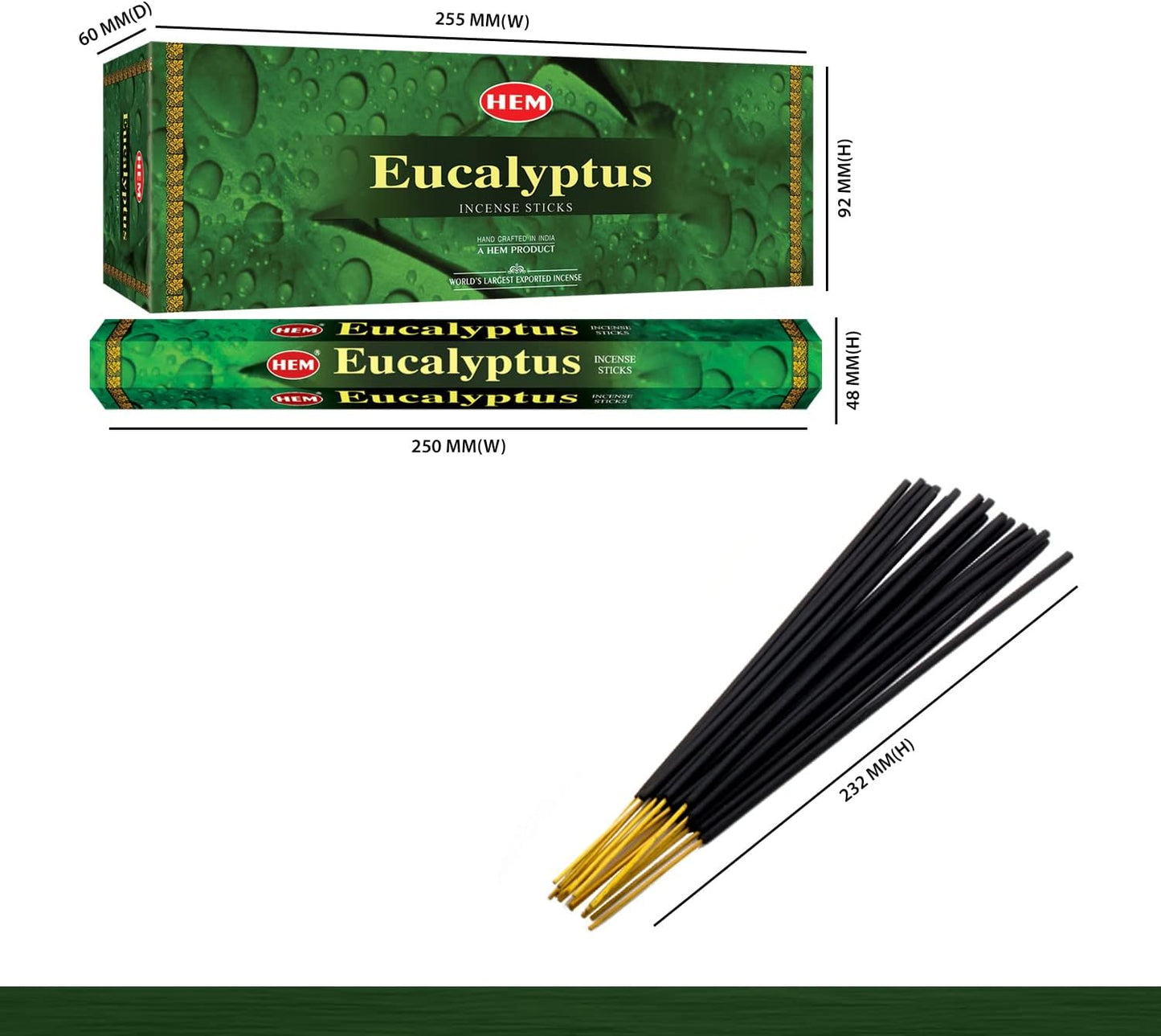 Hem Eucalyptus for Cleansing & Relaxing Incense Sticks - Pack of 6 (20 Sticks Each)
