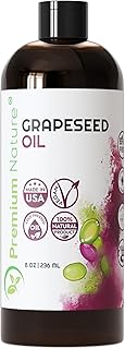 Grapeseed Oil for Skin & Hair - 100% Pure, Lightweight Moisturizing Oil for Face, Body & Hair – Hexane Free, Cold Pressed, Unscented - 8 fl oz