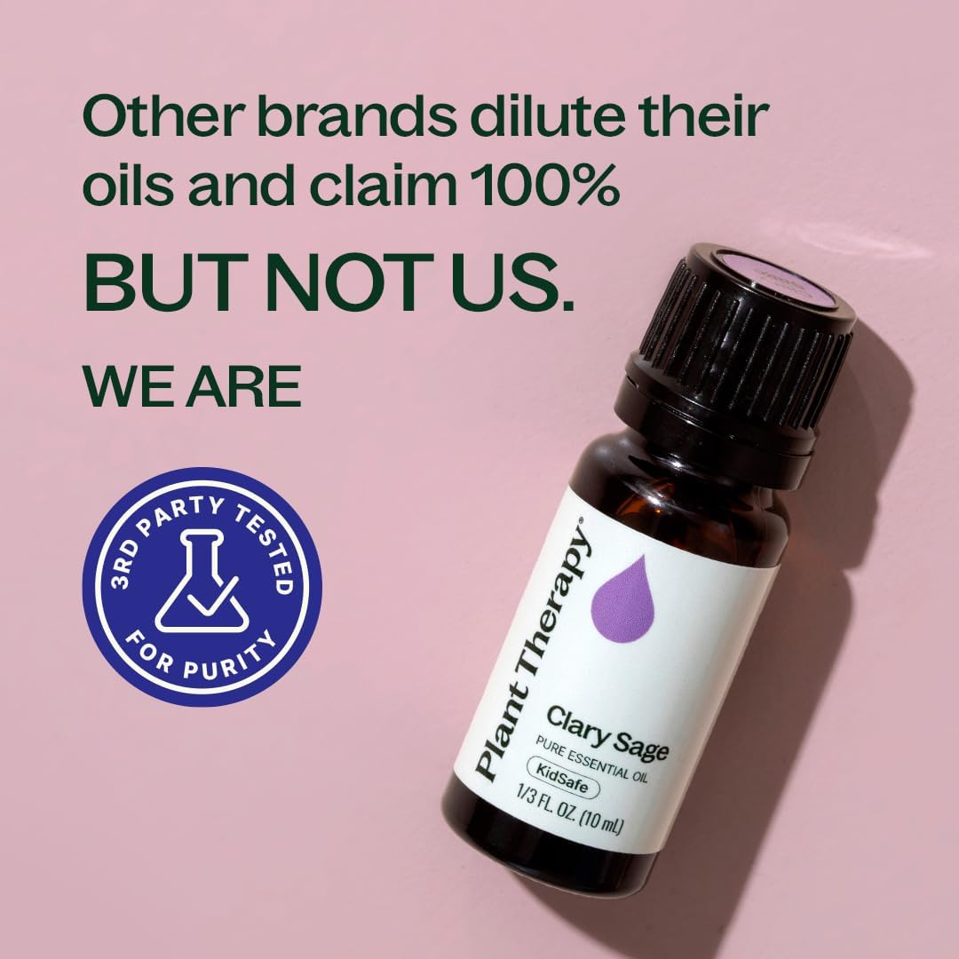 Plant Therapy Clary Sage Essential Oil 100% Pure, Undiluted, Natural Aromatherapy, Therapeutic Grade 10 mL (1/3 oz)