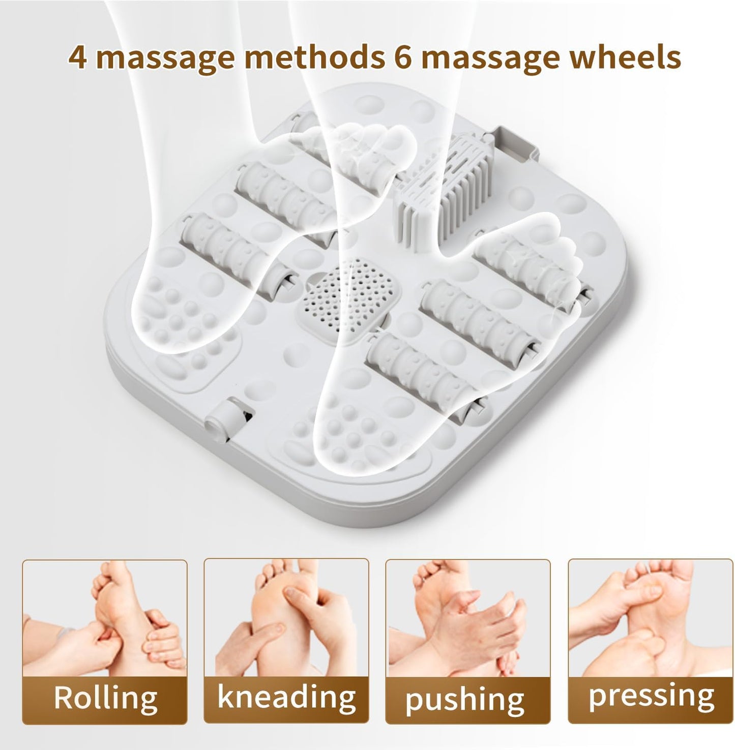 Folding Foot Spa with Heat - Collapsible Foot Bath Massager with Temp Control Touchscreen, Manual Massage Rollers, Space Saving Foot Tub, Pedicure Spa for Home, Office, Relaxation Gift for Men & Women