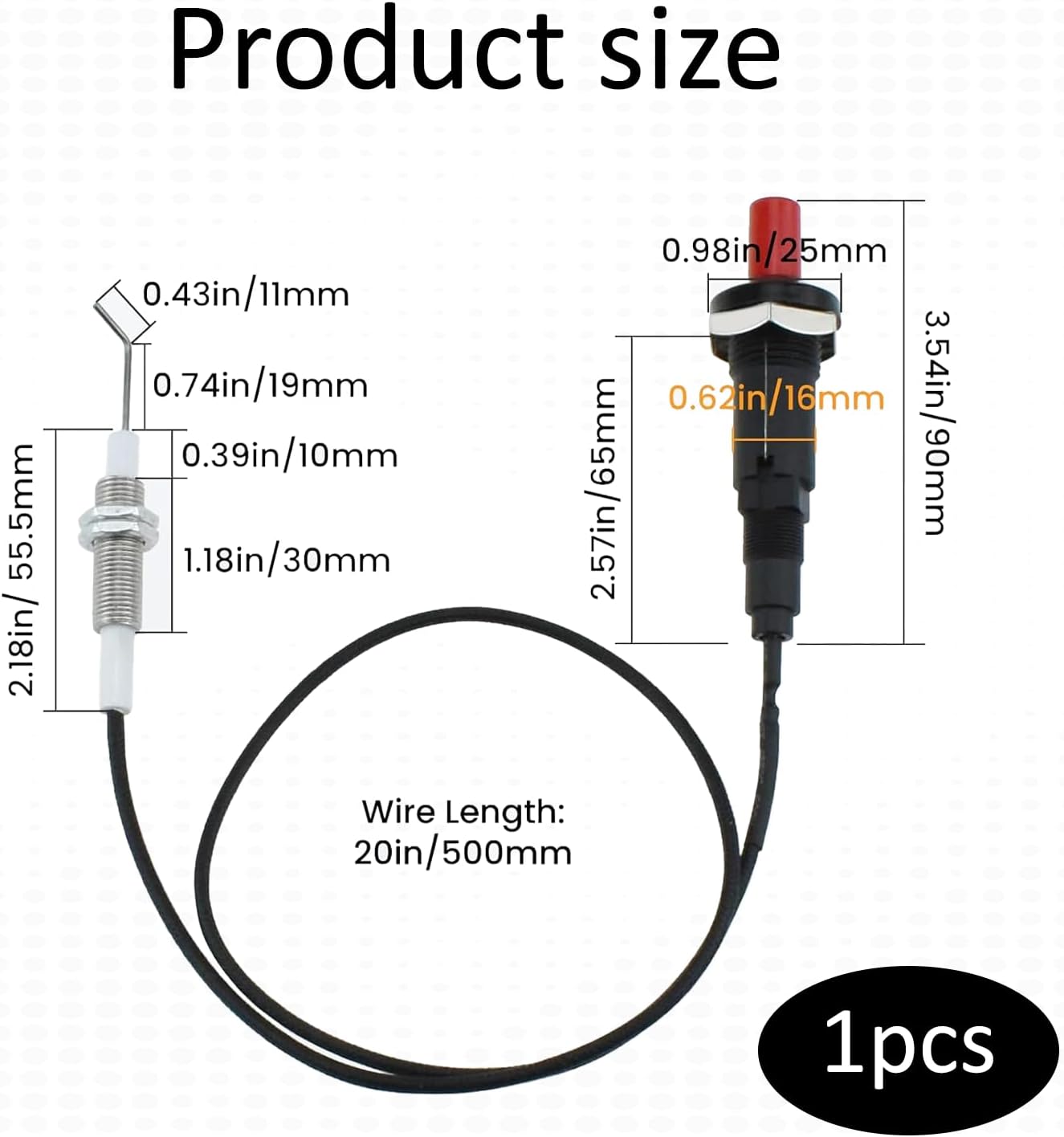 Grill Igniter, Long Nose BBQ Lighter – Upgraded Piezo Electric Push-Button Igniter for Gas Grill, Fire Pit, Camping Stove, Candle(2 Set)